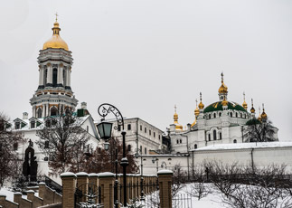 Kiew. Ein Ausblick auf die obere Lawra