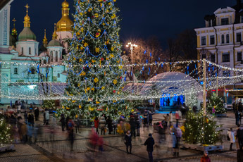Киев. Рождественская ёлка на Софийской площади