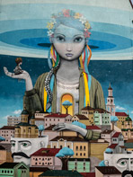 Kiew. Eine Wandmalerei am Andreassteig