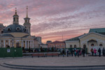 Kiew. Postplatz im Winter