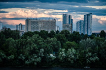 Kiew. Ausblick von der Paton-Brücke