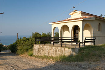 Halbinsel Kassandra. Ortschaft Polychrono. Eine Kapelle