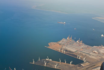 Hafen Thessaloniki. Blick aus der Luft
