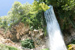 Stadt Edessa. Wasserfall Karanos