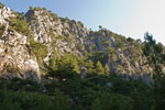 Schlucht Agia-Irini. Bergklippen