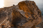 Kap Aspro. Die Erosion in einem Kalkstein