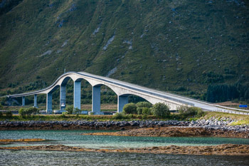 Lofoten. Gimsøystraumen Brücke
