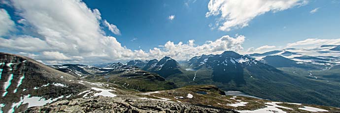 Ausblick vom Bergpass Bjøråskaret