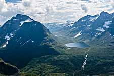 Ausblick vom Bergpass Bjøråskaret