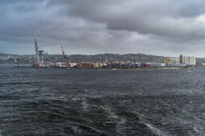 Hafen Larvik. Blick von Fähre
