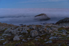 Nebel. Insel Langøya