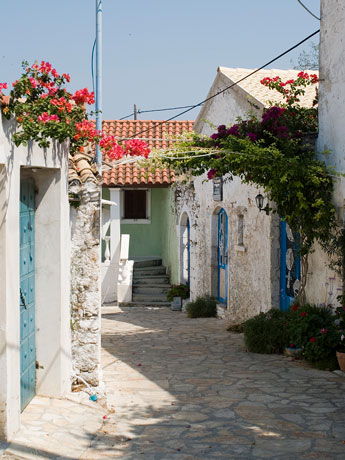 Eine Gasse. Bergdorf Afionas