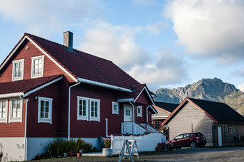 Lofoten Inseln. Hennigsvær. Ein Haus