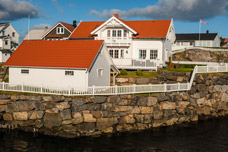 Lofoten Inseln. Hennigsvær. Familienhäuser