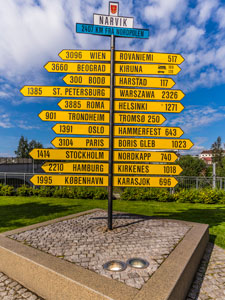 Stadt Narvik. Wegweiser