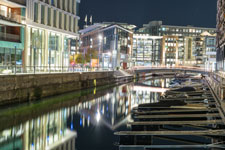 Am Fluss Lysaker. Hafen. Oslo