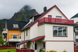 Lofoten Inseln. Svolvær. Familienhäuser