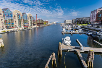 Trondheim. Häuser an der Nidelva