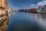 Trondheim. Häuser an der Nidelva