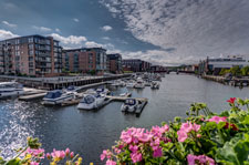 Trondheim. Fluss Nidelva