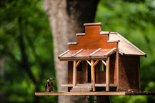 Kiew. Botanischer Garten. Vogelhaus