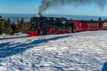 Nationalpark Harz. Am Brocken. Dampflokomotive
