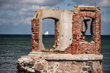 Kap Arkona. Die Küste. Segelboot