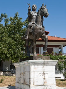 Stadt Pella. Denkmal Alexander der Große