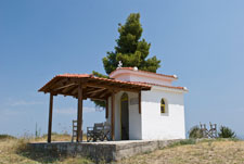 Halbinsel Kassandra. Ortschaft Polychrono. Eine Kapelle