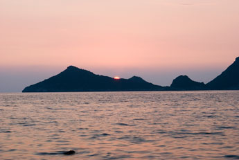 Porto Timoni. Sonnenuntergang