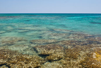 Blick von Insel Elafonisi