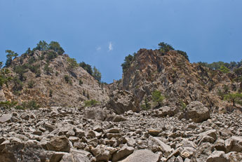Samaria-Schlucht. Blockschutt