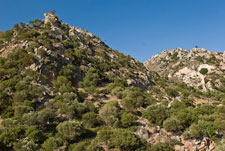 Nahe Dorfes Prodromi. Berglandschaft