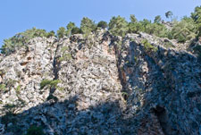 Schlucht Agia-Irini. Bergklippen