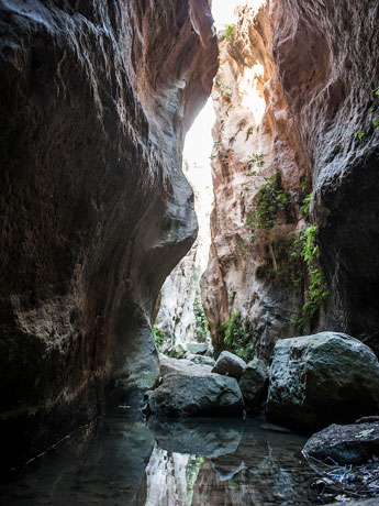 In der Avakas-Schlucht. Die engste Stelle