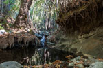 Zum Wasserfall Millomeris. Am Fluss Kryos Potamos
