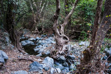 Zum Wasserfall Millomeris. Am Fluss Kryos Potamos