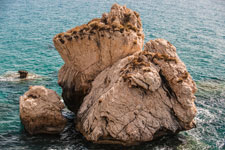 Petra tou Romiou. Felsen
