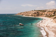 Petra tou Romiou. Blick nach Westen