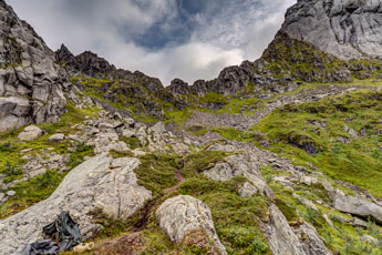 Insel Austvågøya. Zum Berg Vågakallen. Kvanndalstinden