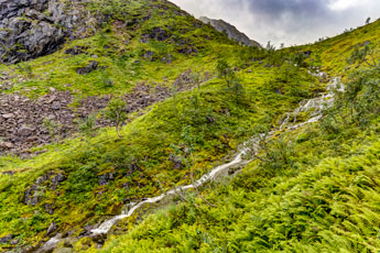 Insel Austvågøya. Zur Trollfjordhytta. Austpolldalen. Austpollvatnan