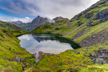 Insel Austvågøya. Zur Trollfjordhytta.
																  See Höhe 273 m