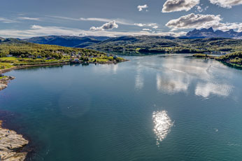 Blick von der Brücke über Saltstraumen