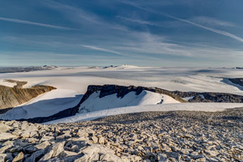 Am Helgelandsbukken. Blick zum Svartisen