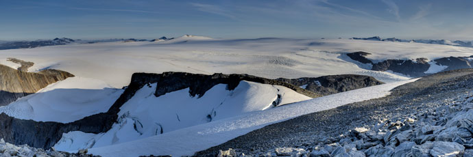Am Helgelandsbukken. Blick zum Svartisen