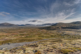 Tverrfjellet. Aussichtspunkt Snøhetta. Blick nach Norden