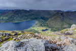 Insel Austvågøya. Zum Berg Higravtindan. Blick ins Tal