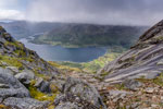 Insel Austvågøya. Zum Berg Higravtindan. Blick ins Tal