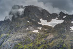 Insel Austvågøya. An der Trollfjordhytta. Trolltindan