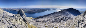 Sju søstre. Am Berg Grytfoten. Blick nach Südwesten